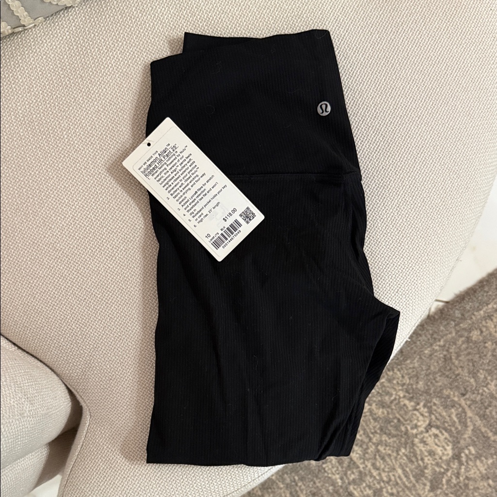 Lululemon Black Ribbed High-Rise Pants